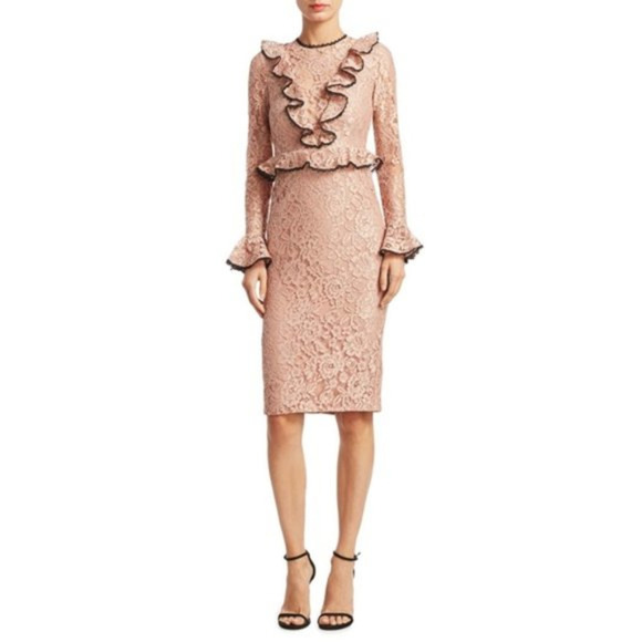 NWT Alexis Mariette Lace Ruffle Dress in Pink Women Size XS - Picture 1 of 10